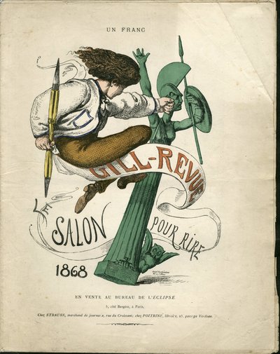 Ilustração de Louis Alexandre Gosset de Guines dit Gill (1840-1885) para a capa de "Gill-Revue de Gill