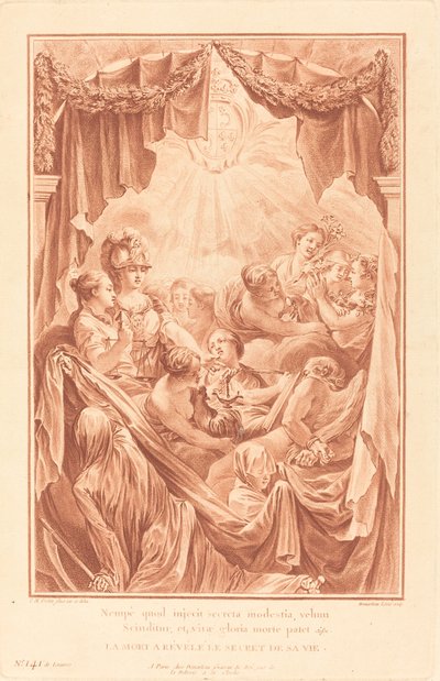 Alegoria sobre a Morte do Delfim, 1767. de Gilles Demarteau