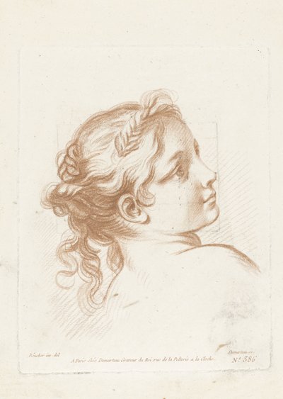 Busto de uma jovem Tête de jeune fille de Gilles Demarteau
