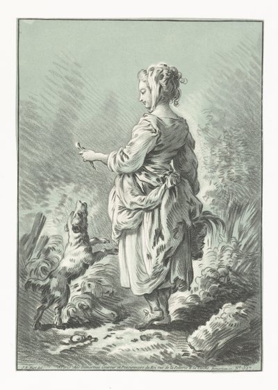 Jovem mulher com cão
Jeune villageoise de Gilles Demarteau