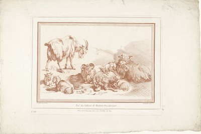 Ovelhas com cordeiros e cabras com crias de Gilles Demarteau