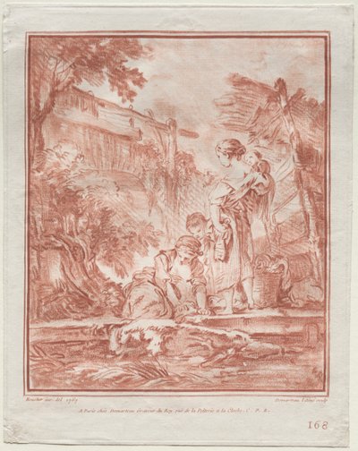 A lavadeira, 1767. de Gilles Demarteau