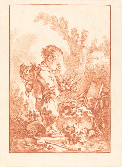 O Saqueador (O Ladrão) de Gilles Demarteau, the Elder after François Boucher