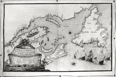 Mapa do Golfo de São Lourenço e Rio, 1699 de Gilles Gabriel de Saccardi