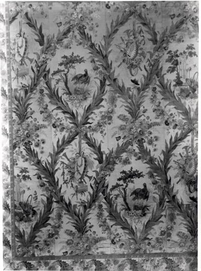 Wallcovering de seda do Empresss Bedroom, 1787 (seda) de Gilles Gaudin