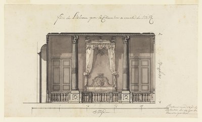 Cama Alcova para o Duc d&39;Orléans, Palais Royal, Paris de Gilles Marie Oppenord