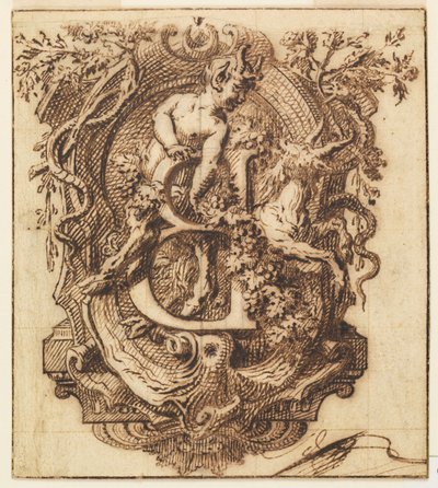 Desenho Ornamental para a Letra B de Gilles Marie Oppenord