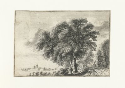 Paisagem com vista de Dordrecht à esquerda de Gilles Neyts