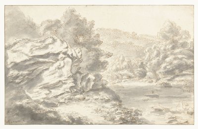 Rochas e rio em paisagem montanhosa de Gilles Neyts