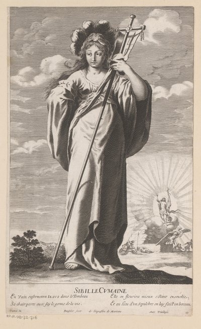 Sibila de Cumae, com a ressurreição de Cristo como pano de fundo
Sibyl of Cumae (título sobre o objecto)
Sibyls (título da série)
Les Sibylles (título da série) de Gilles Rousselet