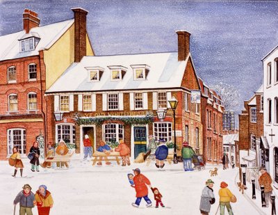 O Urso Branco, Hampstead, 1990 (aguarela sobre papel) de Gillian Lawson