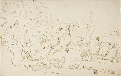 Galinhas e galos no pátio de Gillis Claesz. de Hondecoeter