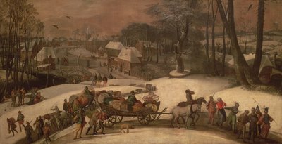 Uma expedição militar no inverno, c.1590 de Gillis Mostaert