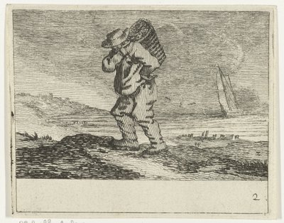 Paisagem dunar com um pescador
Verscheyden Beaches and water views by Jan Percelles (título da série) de Gillis van Scheyndel (I)