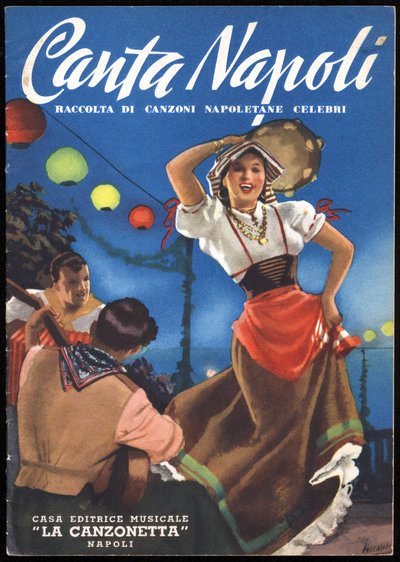 Nápoles: coleção de canções napolitanas famosas: "" Canta Napoli "". A capa é ilustrada por Gino Boccasile (1901-1952), cerca de 1937. de Gino Boccasile