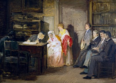 O Estado Civil, de Gioacchino Toma (1836-1893), pintura. de Gioacchino Toma