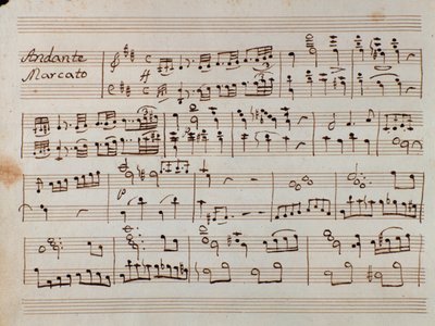 Primeira página de partituras para a sinfonia reduzida para o piano de Tancredi, ópera de Gioacchino Rossini de Gioachino Rossini