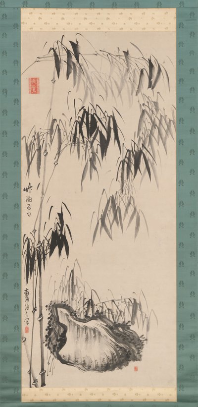 Janela para bambu em dia de chuva, primeira metade do século XVIII. de Gion Nankai