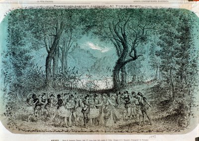 Ilustração para a cena da loucura de Ofélia em Hamlet por Ambroise Thomas de Giorgio Dalsani