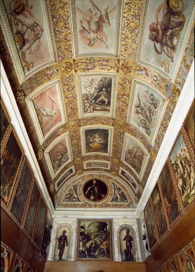 História do Prometeu (teto do Studiolo de Francesco I de Medici de Giorgio (and workshop) Vasari