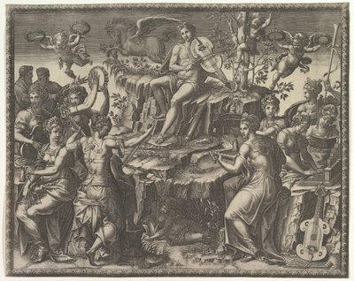 Apolo e as Musas, ca. 1557 de Giorgio Ghisi