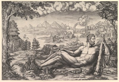 Hércules Descansando de Seus Trabalhos, 1567. de Giorgio Ghisi