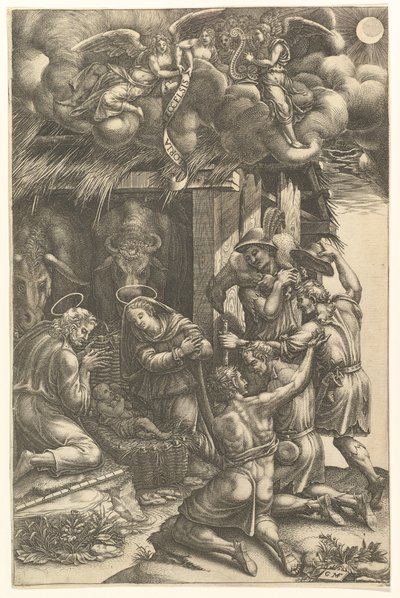 A Adoração dos Pastores, final da década de 1570. de Giorgio Ghisi