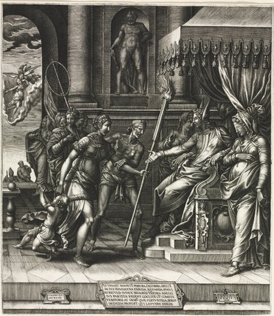 A Calúnia de Apelles, 1560. de Giorgio Ghisi