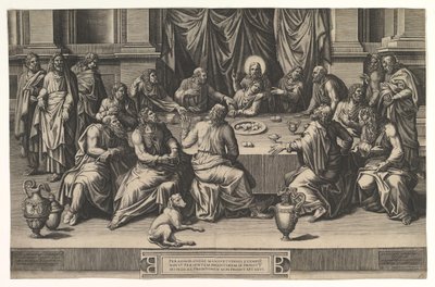 A Última Ceia, 1551. de Giorgio Ghisi