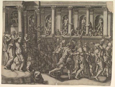 A zombaria dos prisioneiros, ca. 1540 de Giorgio Ghisi