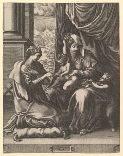 O Casamento Místico de Santa Catarina, ca. 1555-56. de Giorgio Ghisi