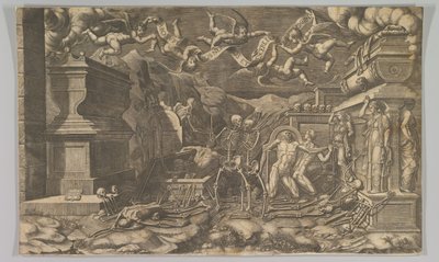 A Visão de Ezequiel, 1554 republicada em 1595. de Giorgio Ghisi