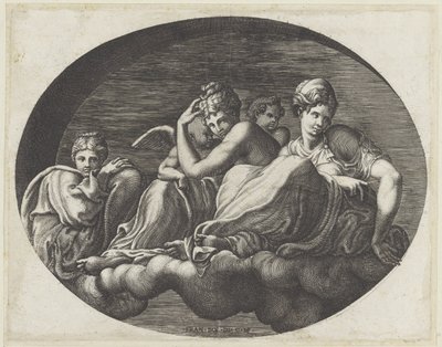 Vénus, duas deusas e duas putti
Pinturas de tecto oval na Galerie d