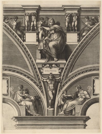 A Sibila Delfos de Giorgio Ghisi after Michelangelo