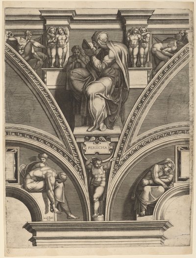 A Sibila Persa de Giorgio Ghisi after Michelangelo
