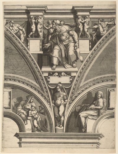O Profeta Ezequiel de Giorgio Ghisi after Michelangelo