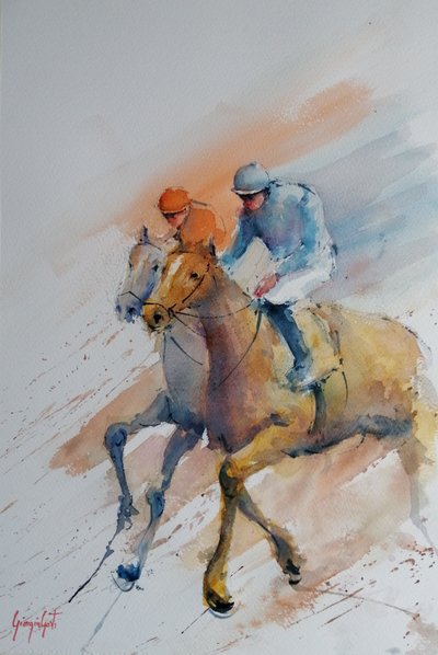 Cavalos de corrida a galope de Giorgio Gosti