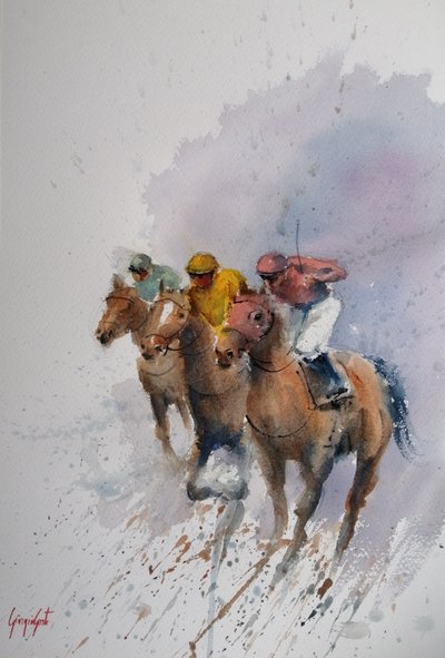 Cavalos de corrida a galope de Giorgio Gosti