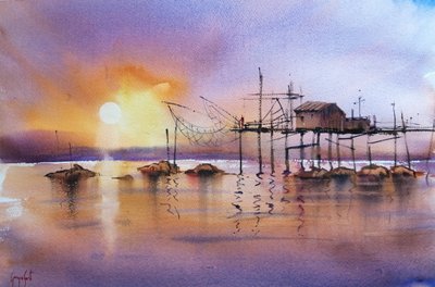 Cais de Pesca Golden Hour de Giorgio Gosti