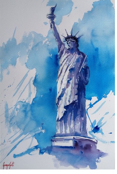 A Estátua da Liberdade em aguarela de Giorgio Gosti