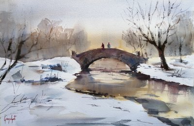 Ponte de Inverno Envolvida em Nevoeiro de Giorgio Gosti