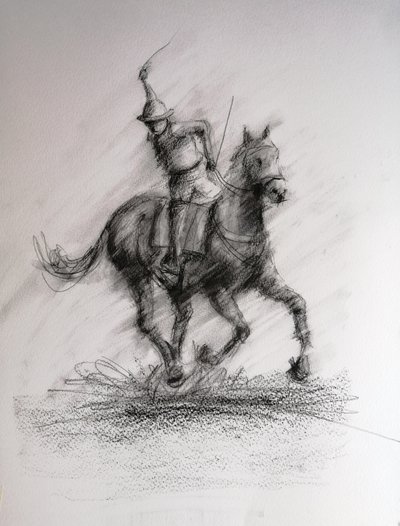 Esboço de um guerreiro a cavalo de Giorgio Gosti