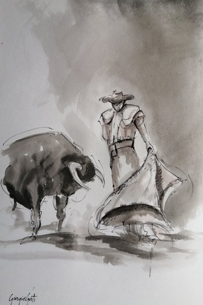 Esboço de uma tourada espanhola de Giorgio Gosti