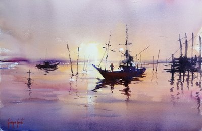 Reflexões Tranquilas ao Pôr do Sol de Giorgio Gosti