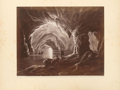 Reprodução fotográfica de uma gravura da Grotta Azzurra em Capri de Giorgio Sommer