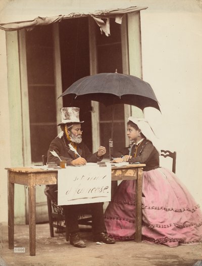 Escritor público, Nápoles, 1865-1870 (foto) de Giorgio Sommer