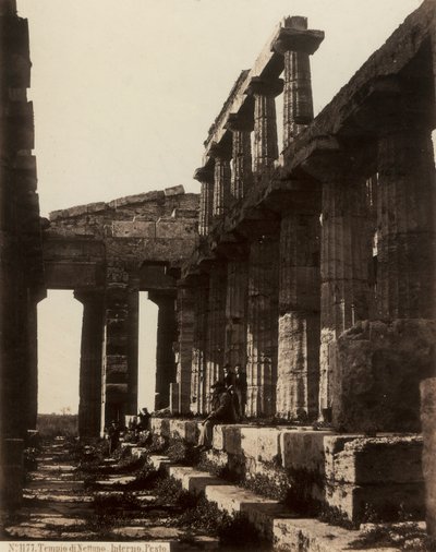 Ruínas do Templo de Netuno, em Paestum de Giorgio Sommer