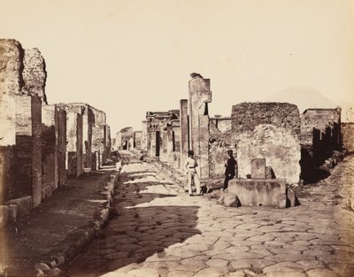 Strada di Sallustio, Pompei (Rua de Sallustio, Pompeia),c. 1870 (foto) de Giorgio Sommer