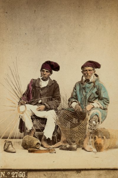 Tecelões de palha. Nápoles de Giorgio Sommer
