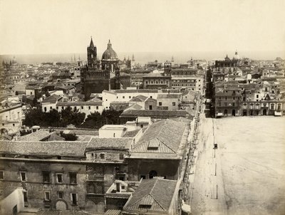 Vista de Palermo de Porta Nuova, Sicília, Itália, fotografia de Giorgio Sommer de Giorgio Sommer